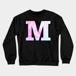 The Letter M Blue and Pink Design Crewneck Sweatshirt